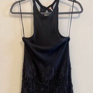 Free People S Black body con dress with lace bottom - No tags but never used.